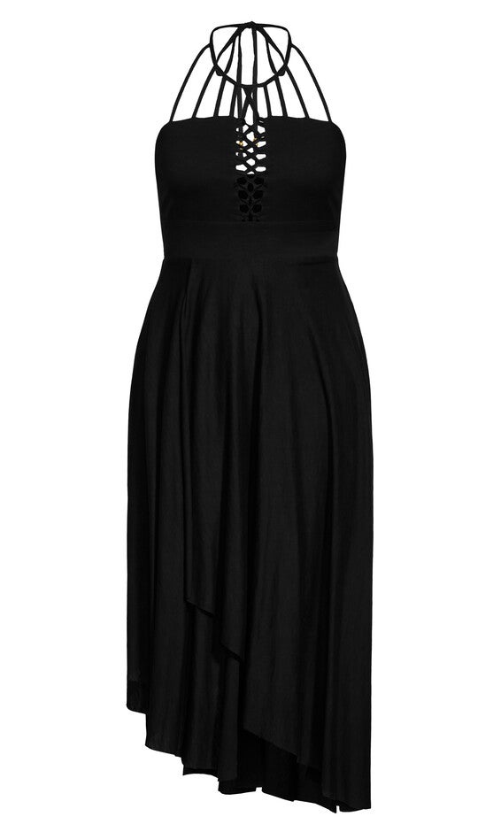 Plait Detail Maxi Dress - black, BLACK, alternate image number 2