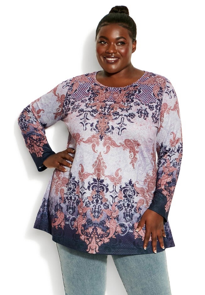 Callie Top, RED ORNATE, hi-res image number null