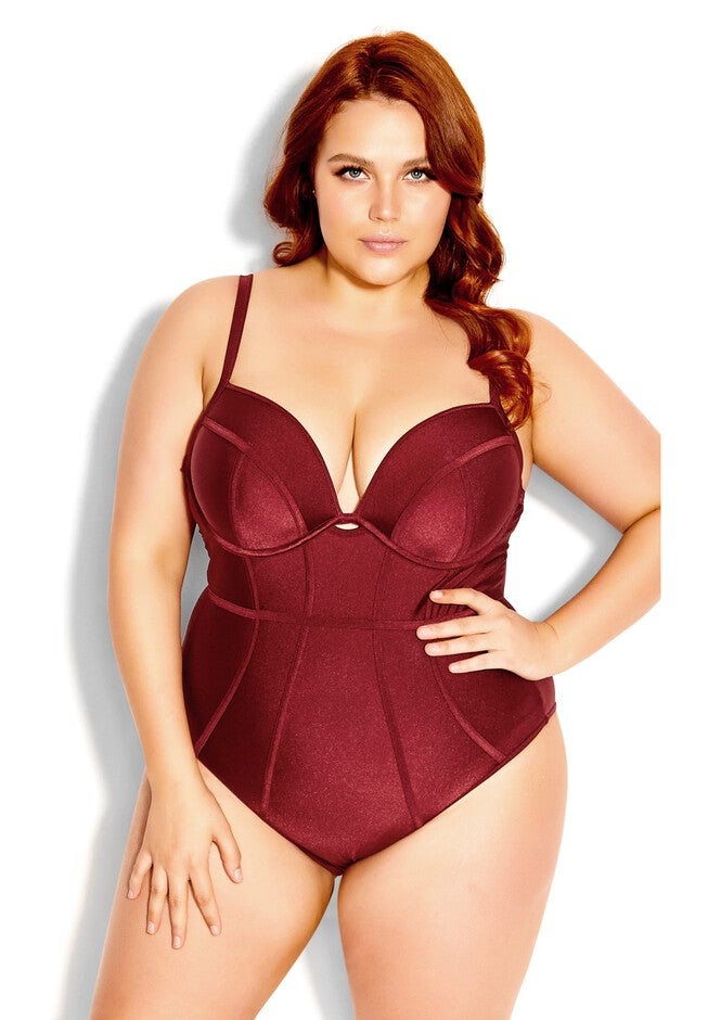 Grenada Underwire 1 Piece - merlot, PURPLE, alternate image number null