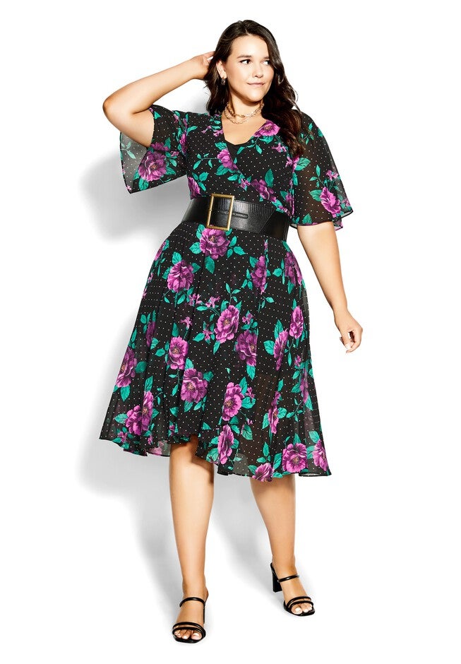 Willow Dress - black spot, BLACK, hi-res image number null