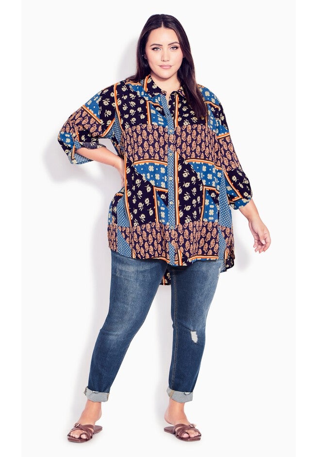 Island Breeze Print Tunic, KRISHAN PATCHWORK, alternate image number null