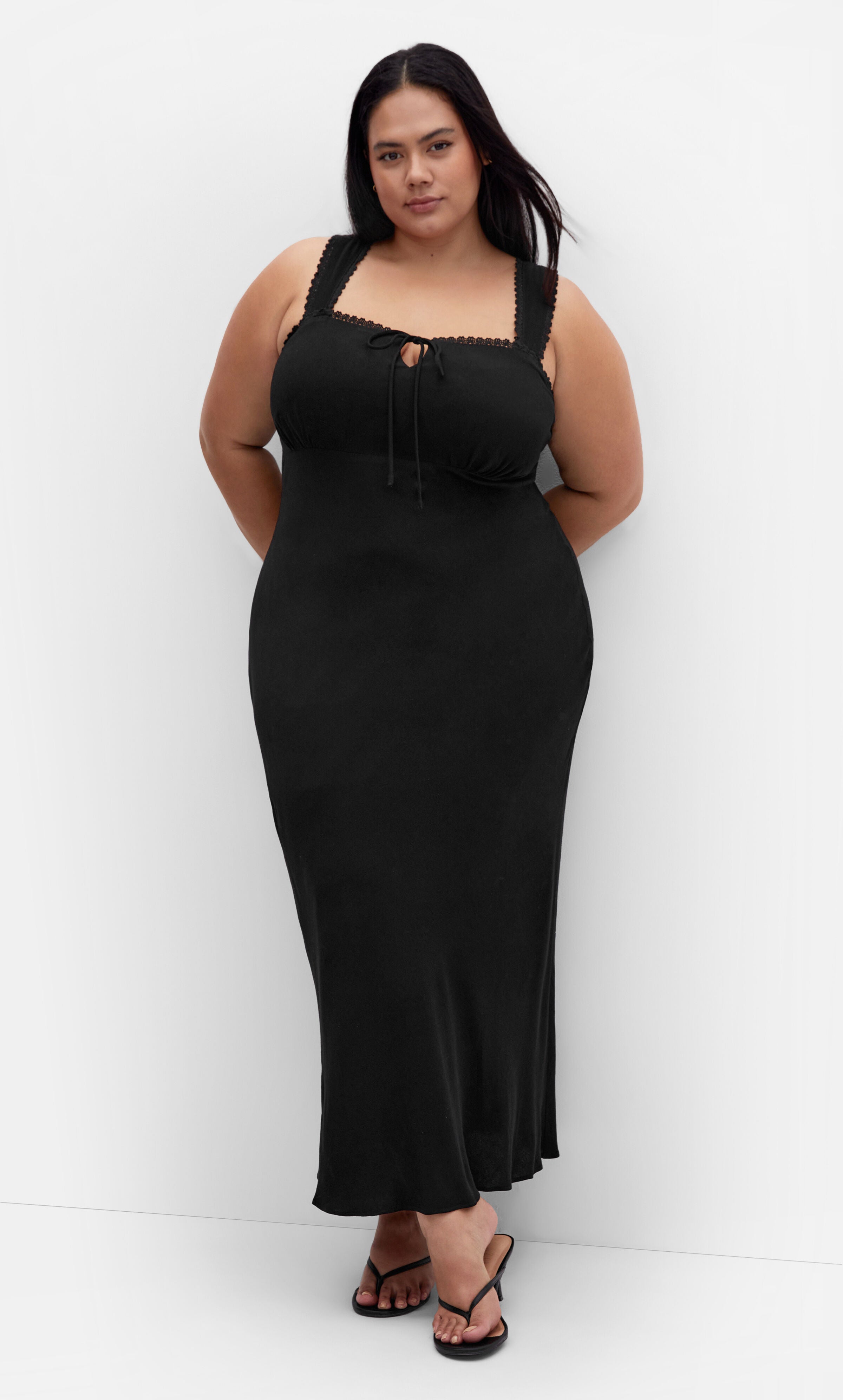 sachin and babi light blue dress Womens Curvy Black Empire Waist V Neck Maxi Dress – Black Clothing Group main image 0