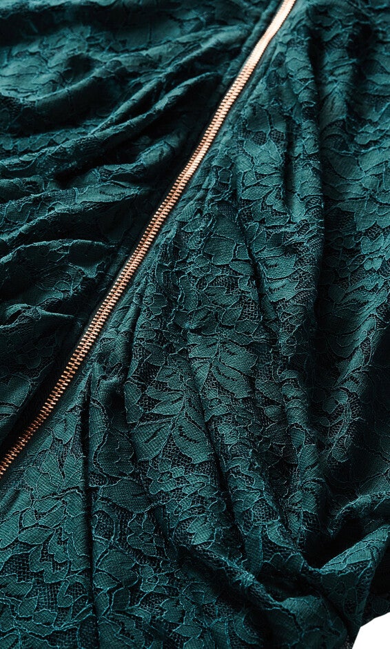 Lacey Zip Dress - emerald, EMERALD, alternate image number 5