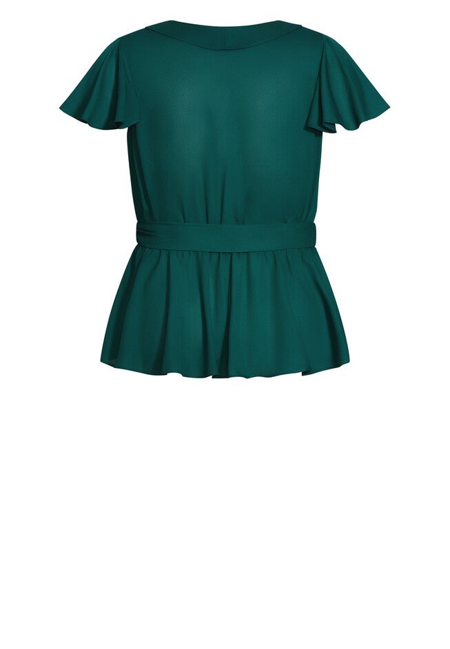 Wrap Frills Top - jade, GREEN, alternate image number null