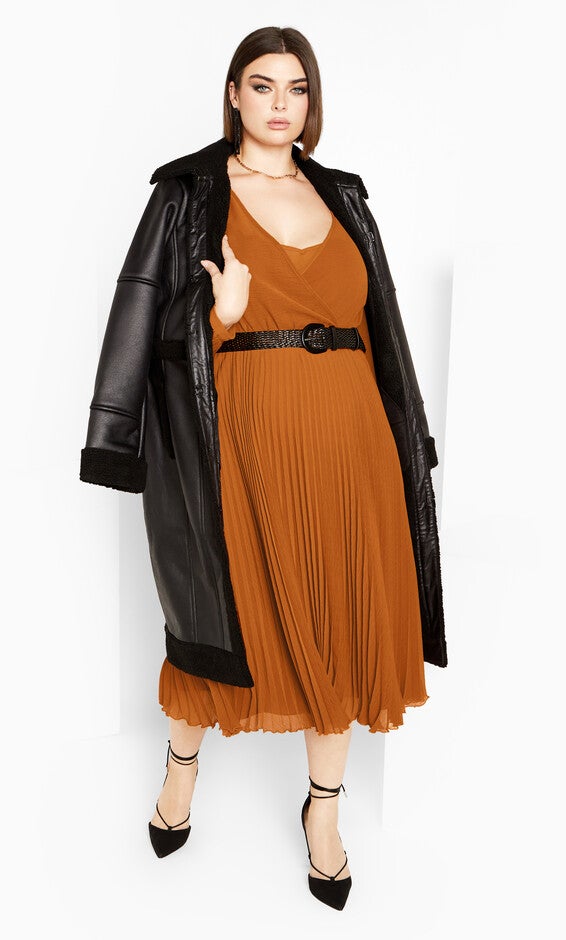 Precious Pleat Dress - caramel, CARAMEL, hi-res image number null