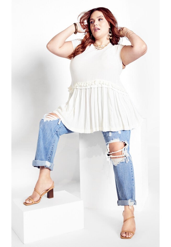 Ivy Embroidered Tunic, IVORY, alternate image number 3
