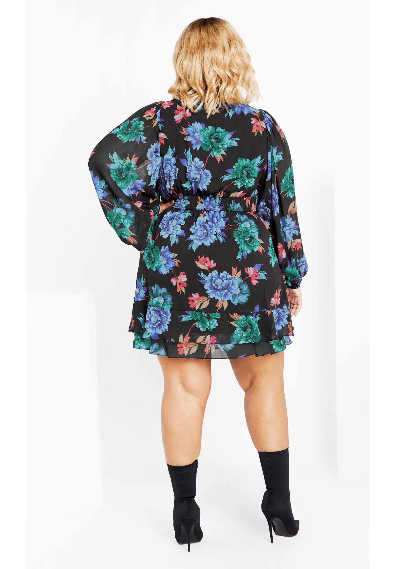 Blakely Print Dress - black, BLACK, alternate image number 2