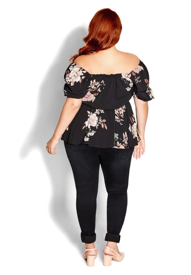 Quirky Print Top - black pink, GREY, alternate image number null