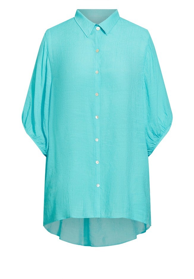 Renata Longline Shirt, TURQUOISE, alternate image number null