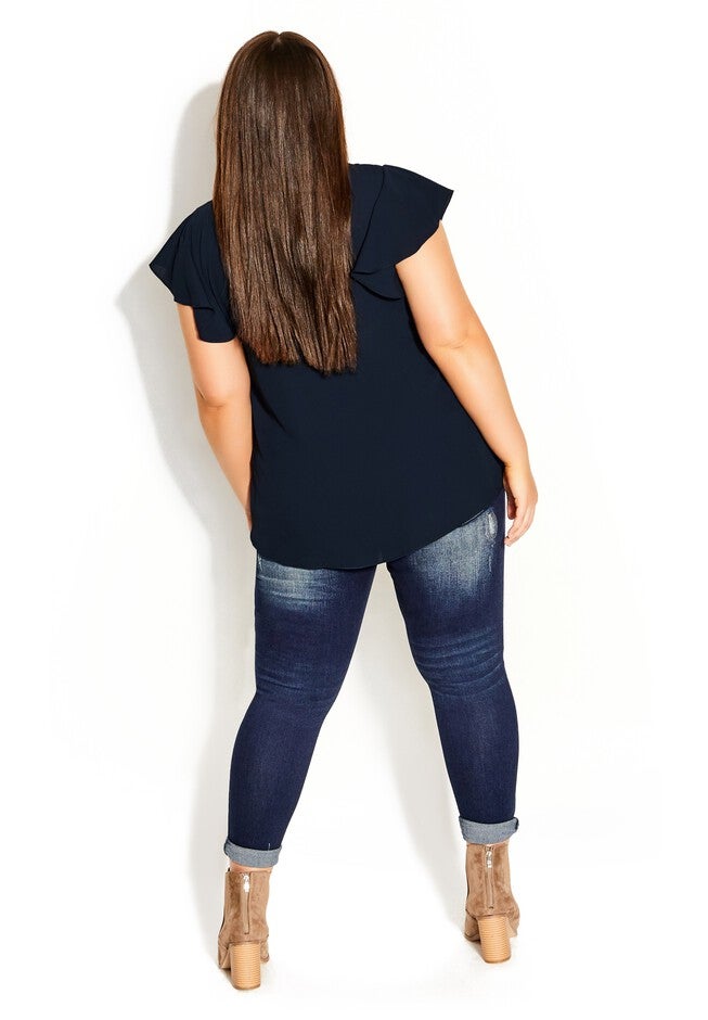 Zip Fling Top - navy, BLUE, alternate image number 4