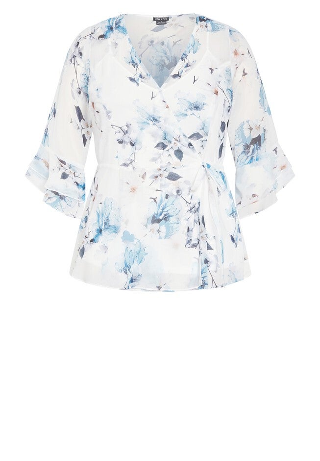 Kelly Print Top - ivory, WHITE, alternate image number 5