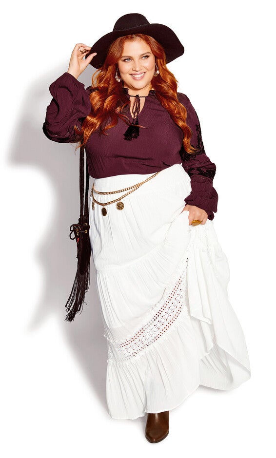 Spirit Embroidered Top - wine, RED, alternate image number null