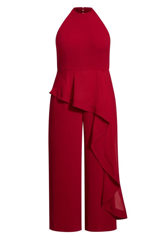 Class Halter Jumpsuit - currant, RED, alternate image number 4