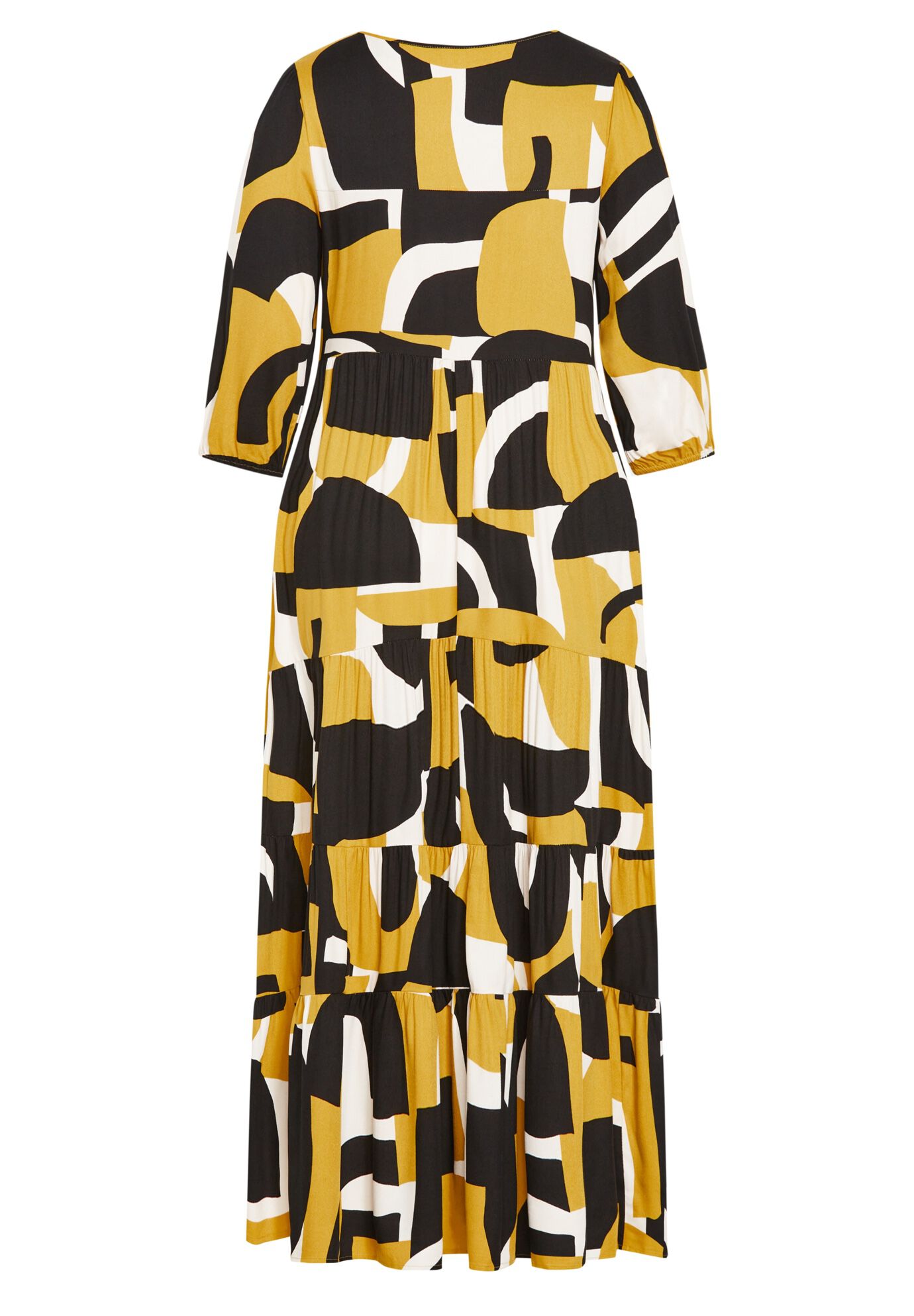 Gia Dress, MUSTARD PRINT, alternate image number 3