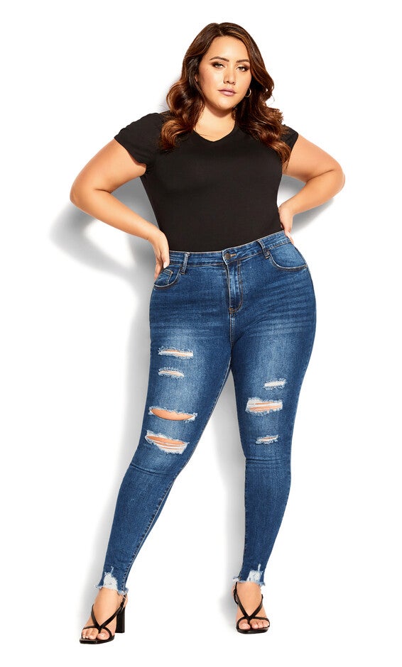 Asha Wild Rose Jean - indigo, BLUE, hi-res image number null