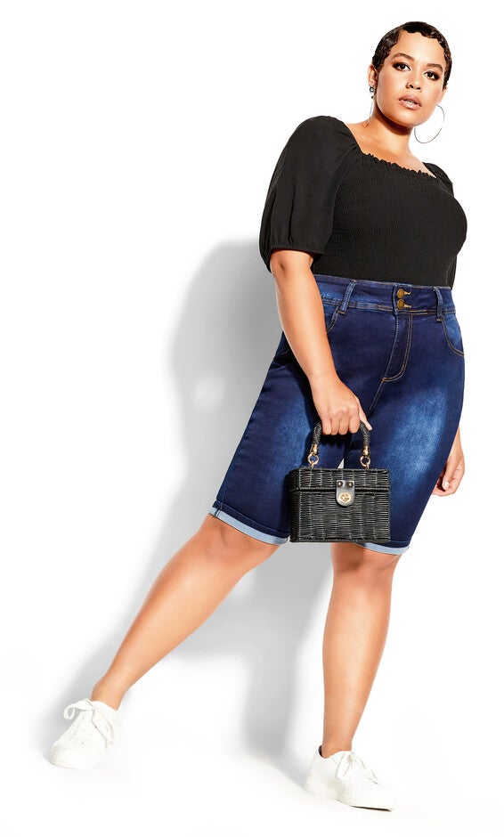 Killer Pins Double Button Cuff Short - dark denim, BLUE, alternate image number 6
