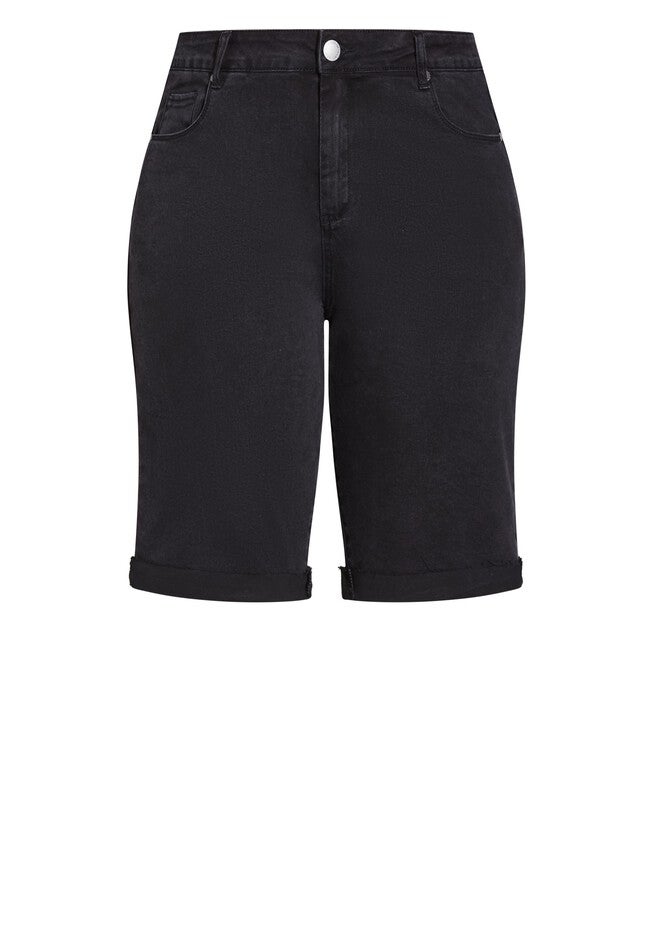 Summer Denim Short - black, BLACK, alternate image number 3