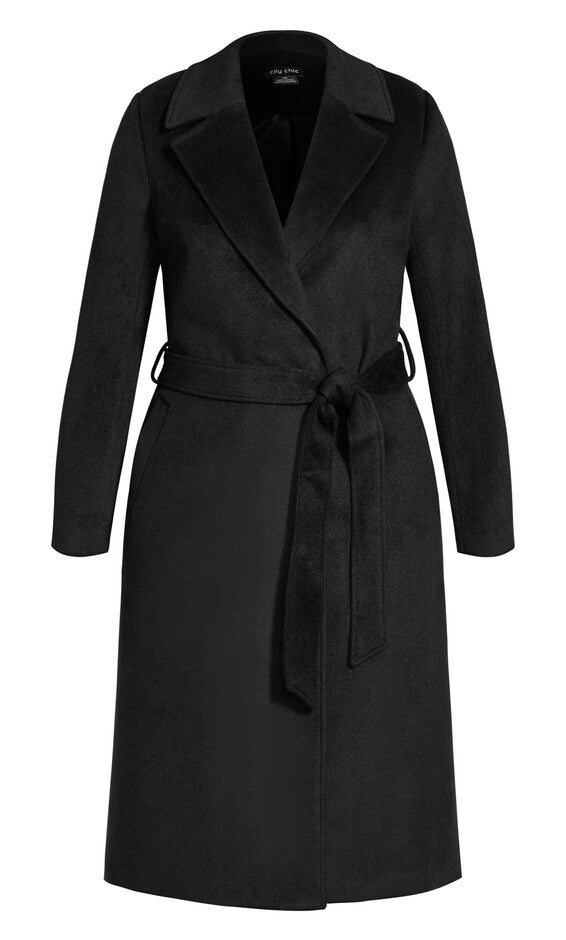 Romantic Luxe Wool Blend Coat - black, BLACK, alternate image number 4