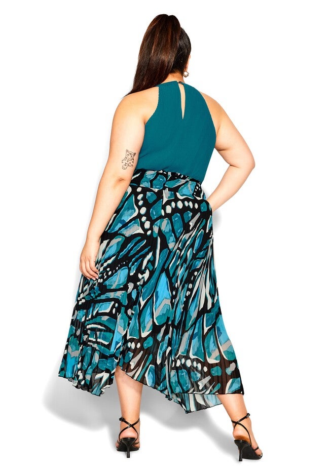 Sabrina Print Skirt - teal, GREEN, alternate image number 5