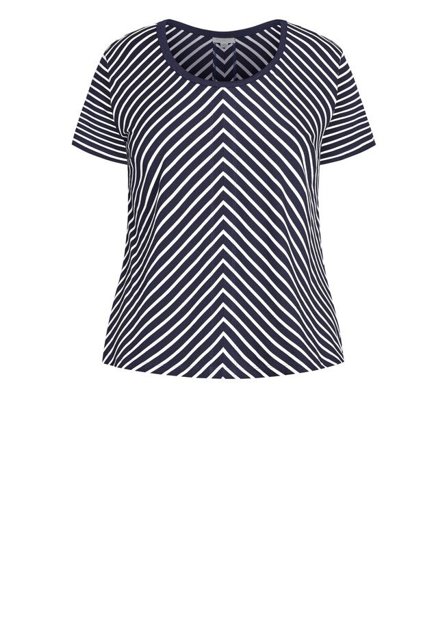 Chevron Tee - navy, BLUE, alternate image number 2