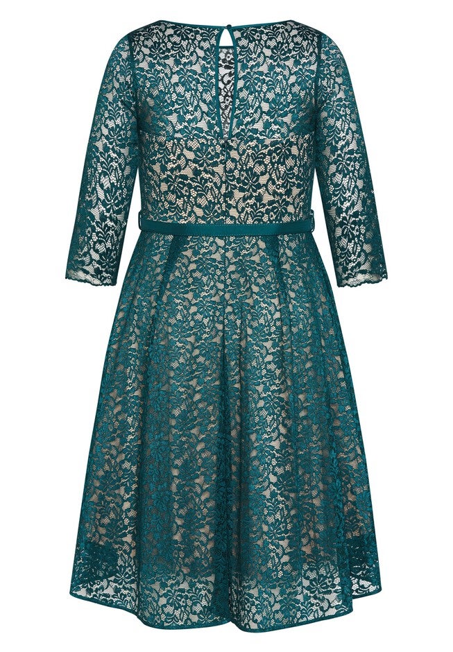 Lace Lover Dress - emerald, GREEN, alternate image number 4