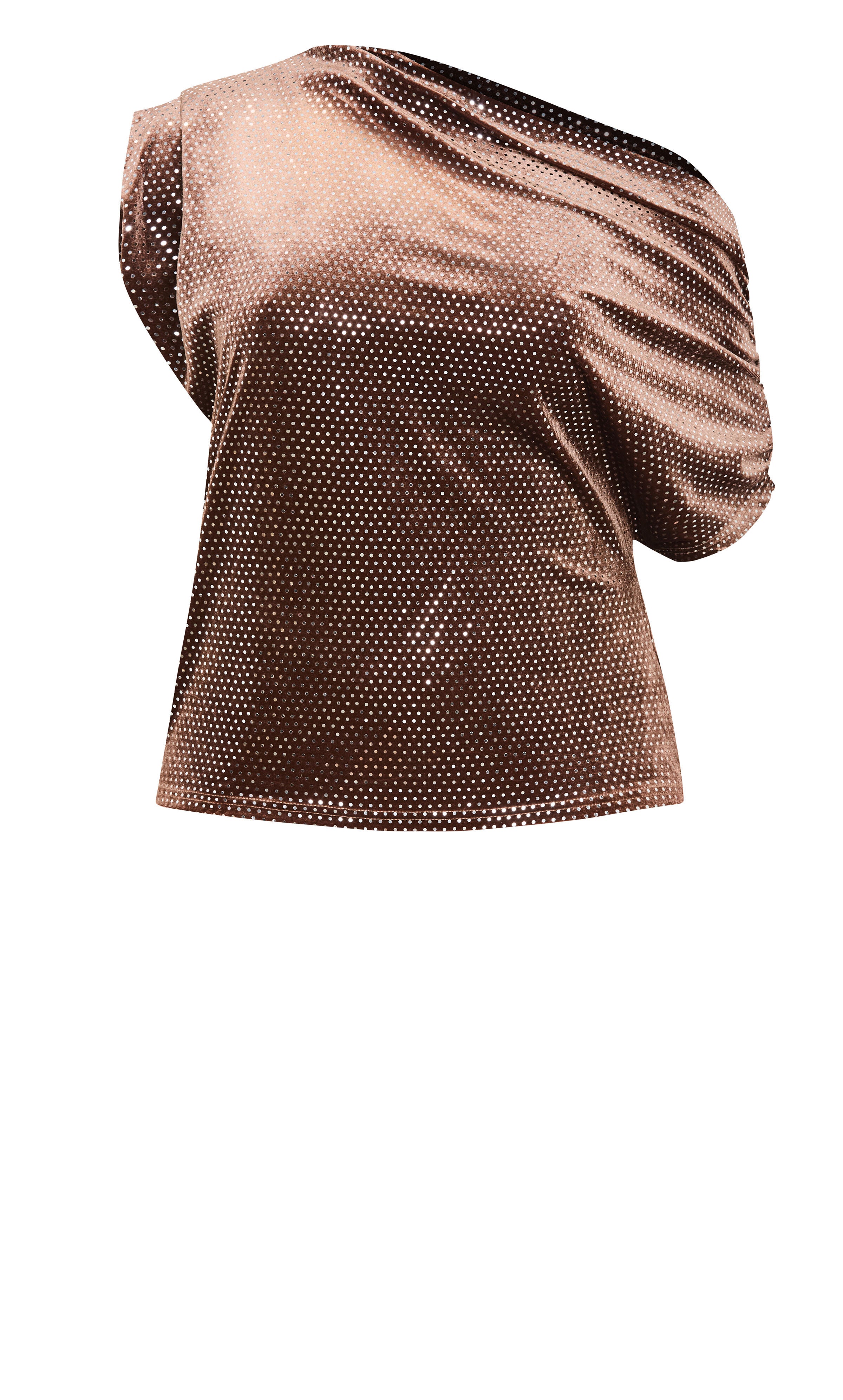 Shimmy Off Shoulder Top - bronze, BROWN, alternate image number 3