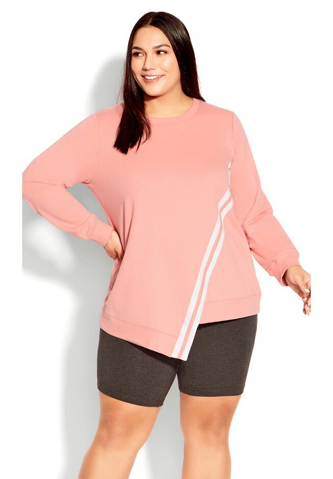 Splice Stripe Placement Top, SOFT PEACH, hi-res image number null