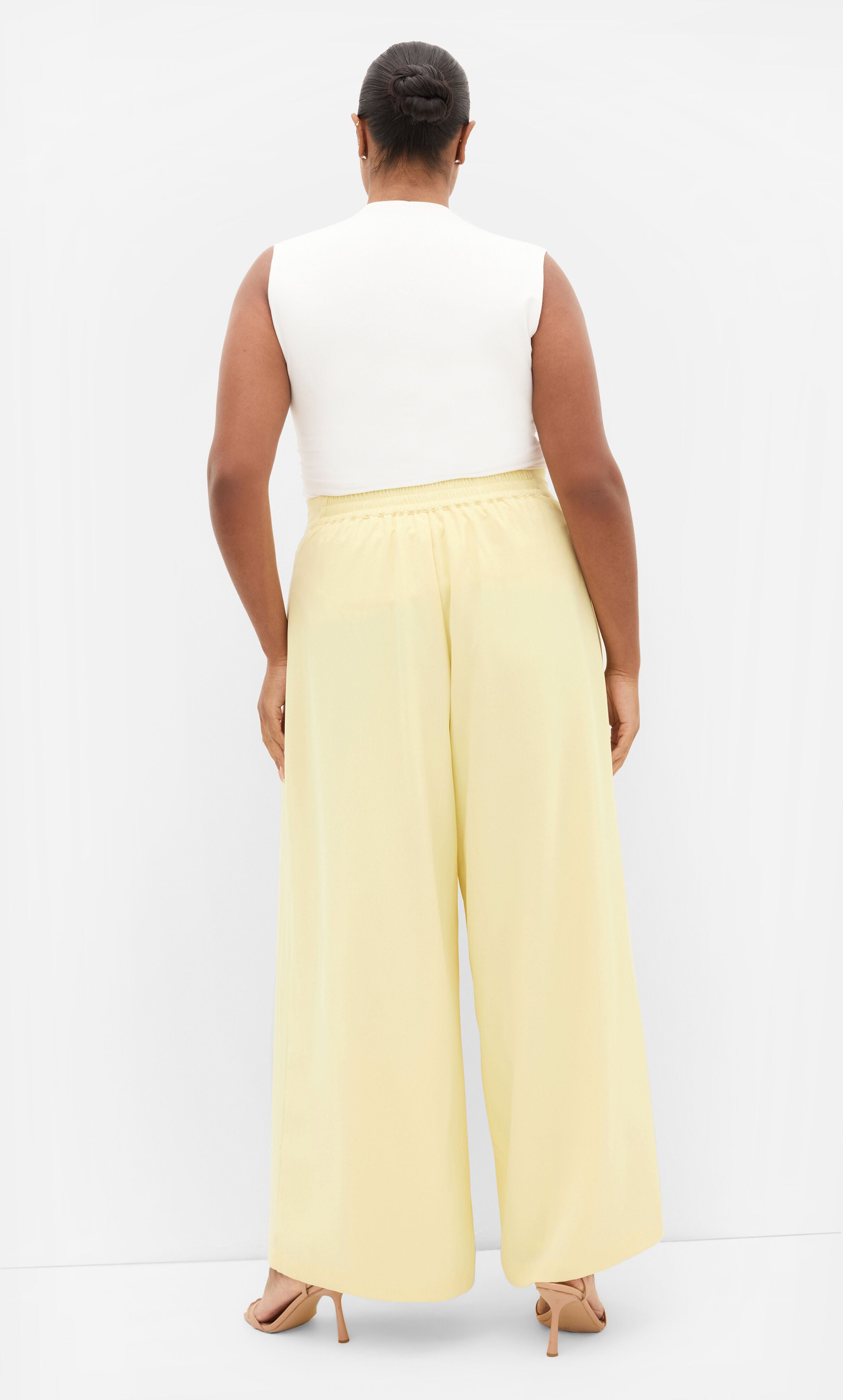 Abbie Fully Lined Wide Leg Pant, YELLOW, alternate image number 2