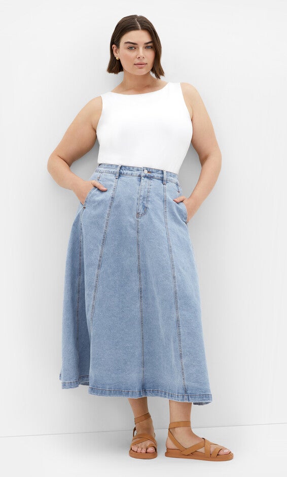 Alina Skirt - light wash, BLUE, alternate image number null