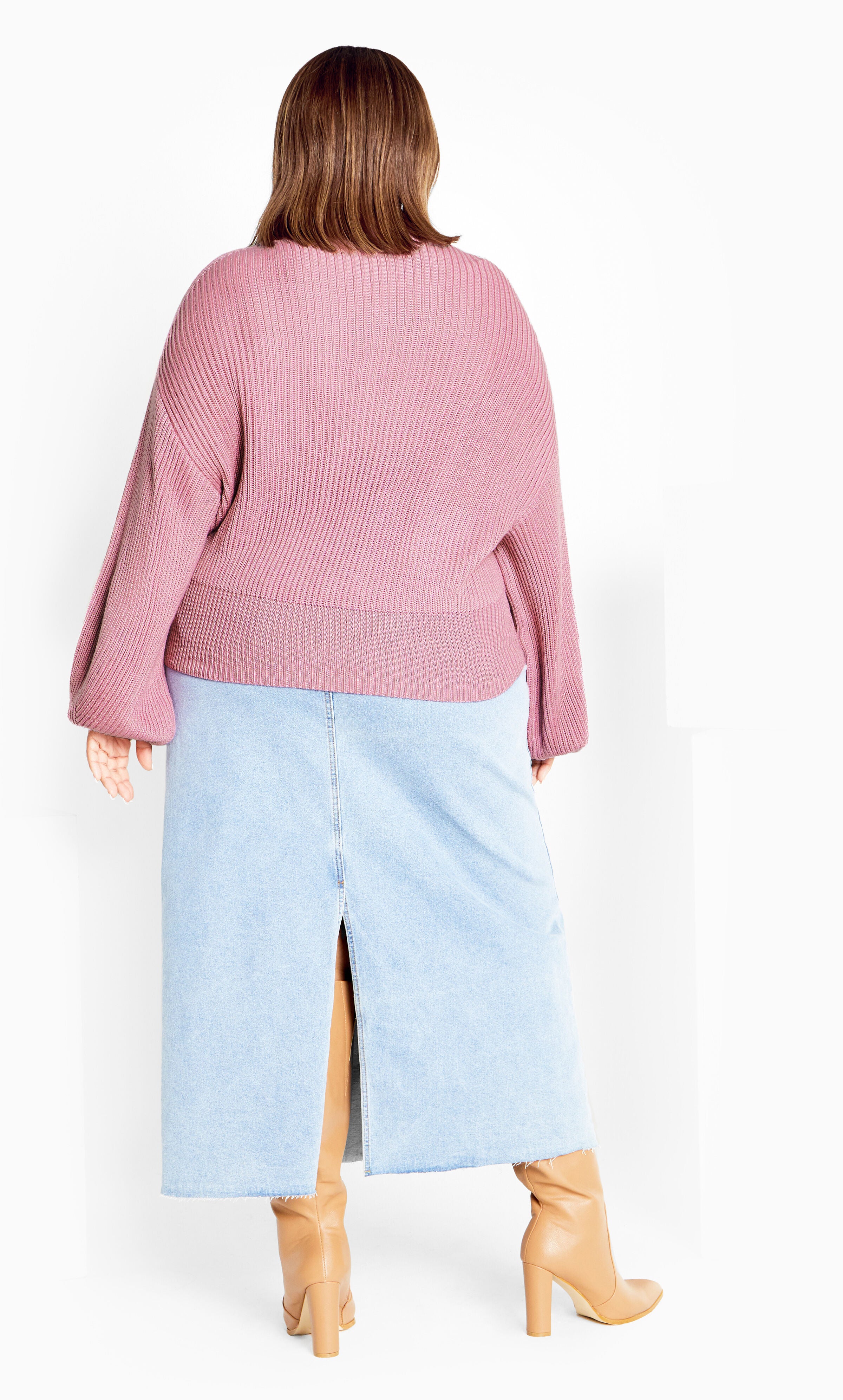 売れ筋商品|||シティーシック ニット&セーター アウター レディース Plus Size Angel Sweater Musk melange Angel Sleeve Sweater - musk | Avenue