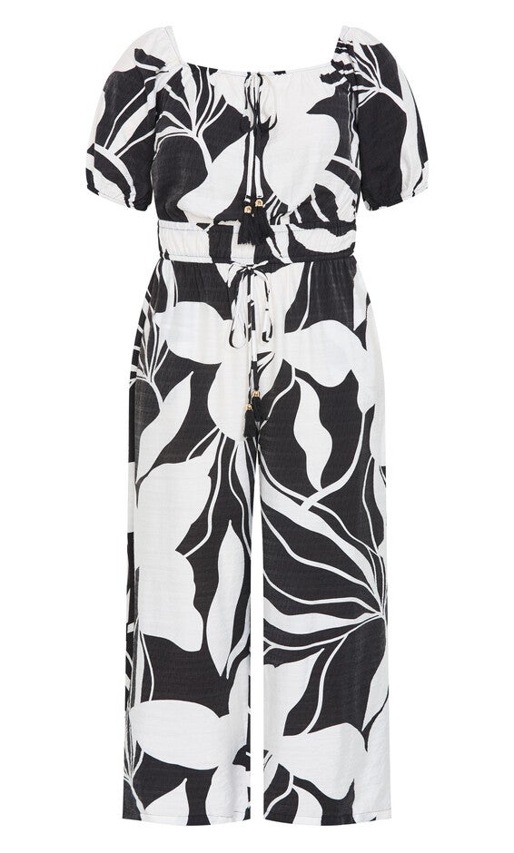 Erica Palm Jumpsuit - black, BLACK WHITE, alternate image number 2