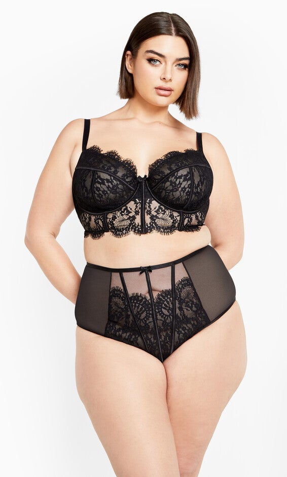 Arabella Longline Underwire Bra - black, BLACK, alternate image number null