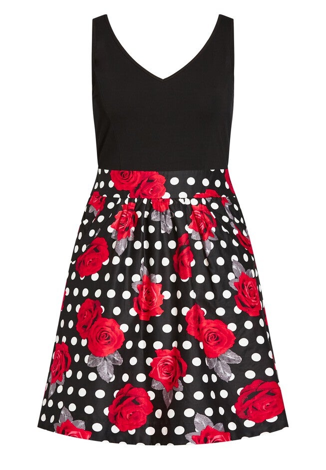 Spotted Rose Dress - rose, BLACK, alternate image number 4