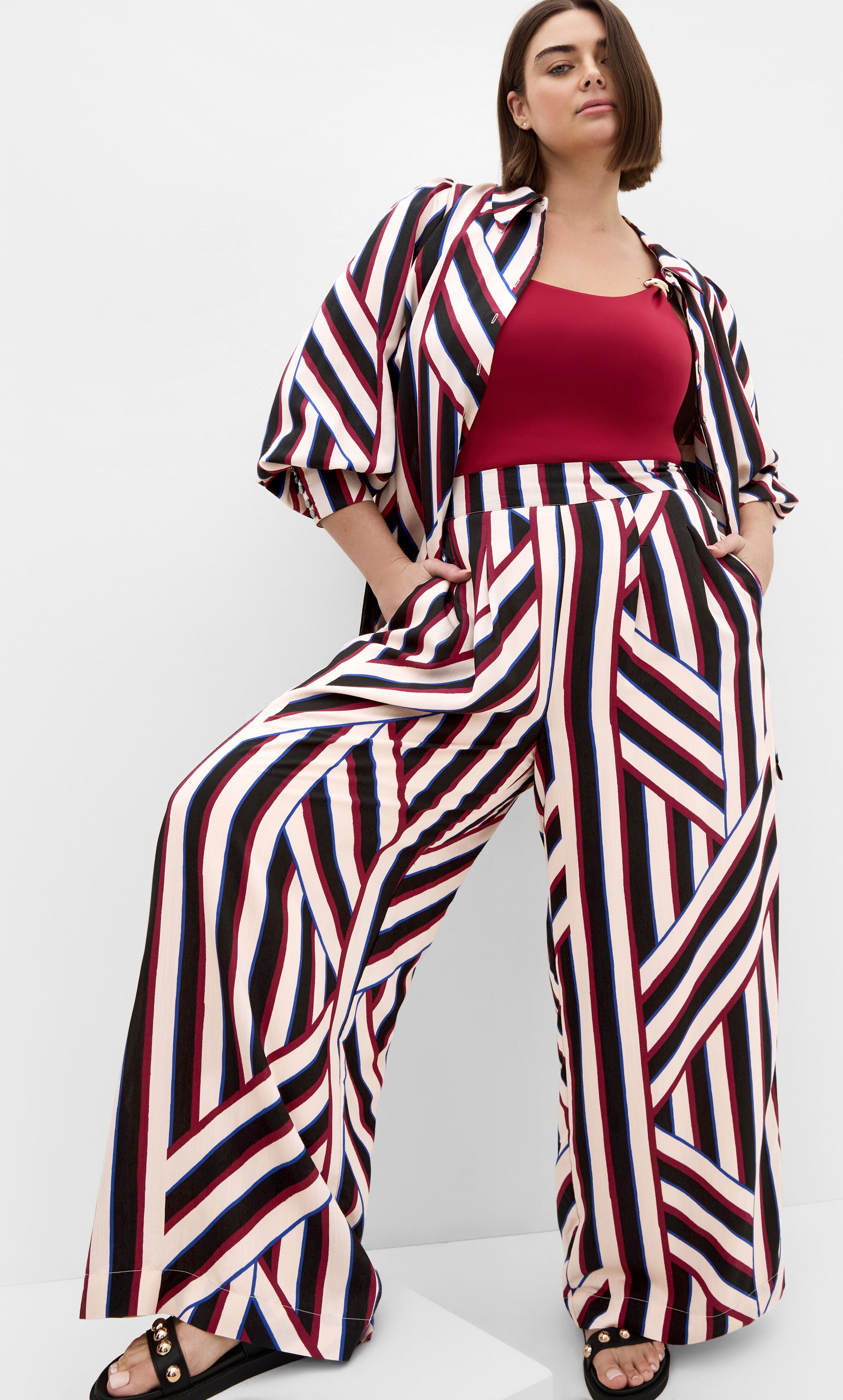 Haylee Timeless Stripe Wide Leg Pant