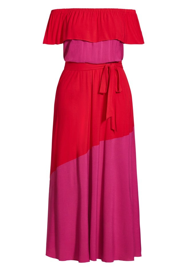 Colorburst Maxi Dress - fuchsia, RED, hi-res image number 0