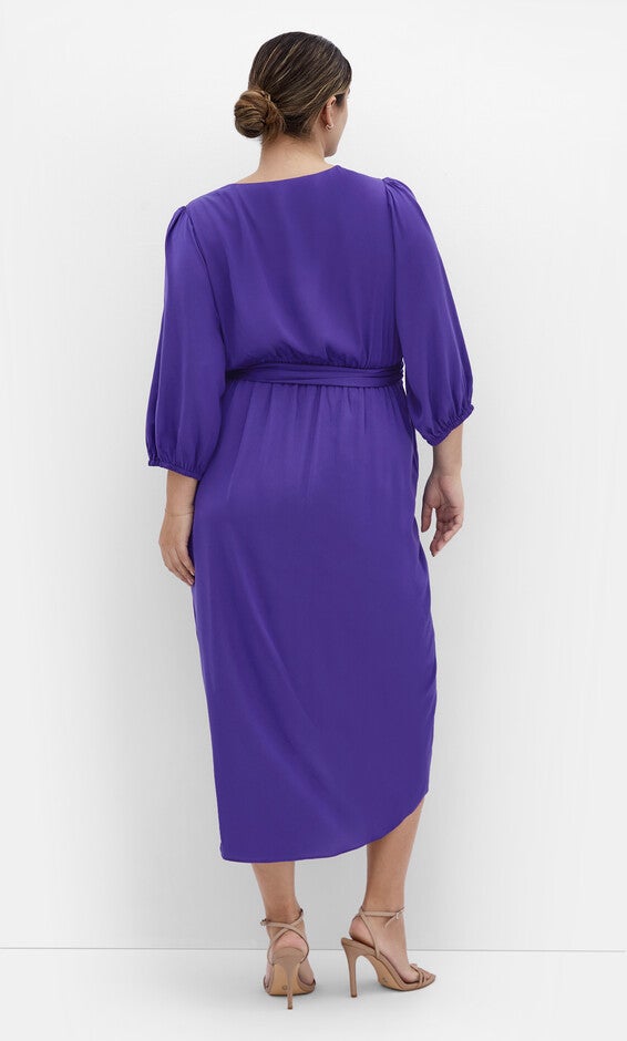 Opulent Elbow Sleeve Dress - violet, PURPLE, alternate image number null