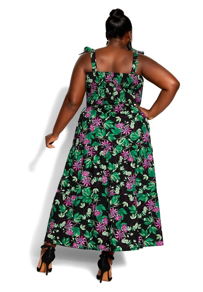 Passion Burst Maxi Dress - black floral, BLACK, alternate image number 4