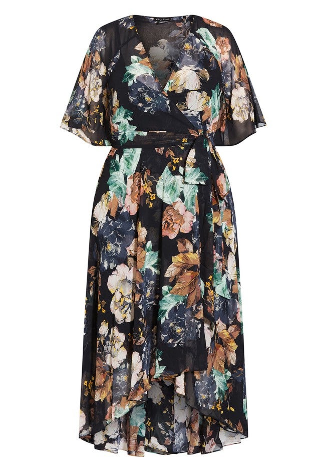 Epic Fleur Midi Dress - black floral, BLACK, alternate image number 2