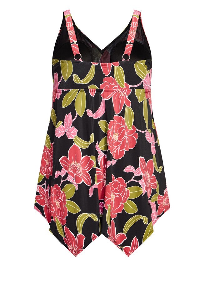 Sharkbite Print Swim Dress, GERBERA, alternate image number 3