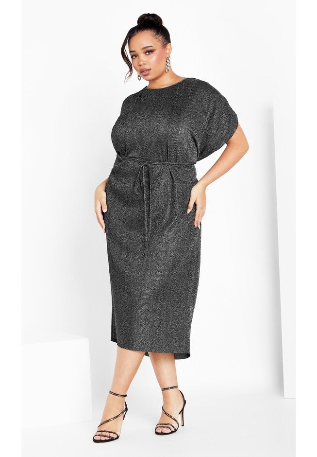 Luxe Shine Dress - metallic black, METALLIC, on-hover image number null