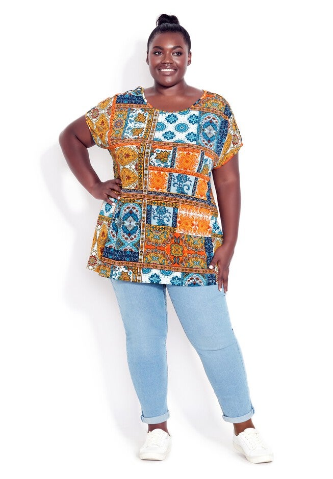 Phoebe Lattice Print Top, SPICE PATCH, alternate image number null