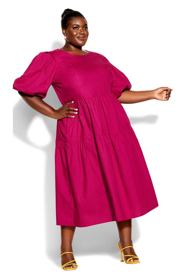 Vienna Dress - pop pink, PINK, hi-res image number 0