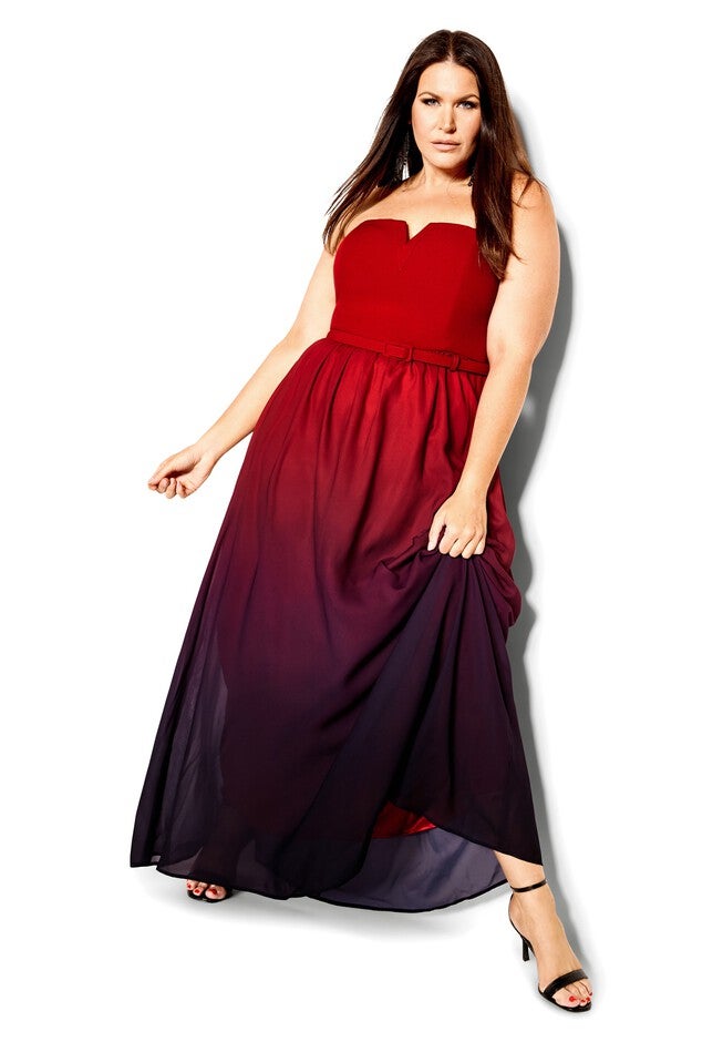 Ombre Lust Maxi Dress - ruby, RED, hi-res image number null