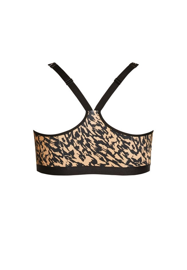 Zip Print Sports Bra, ANIMAL, alternate image number 4