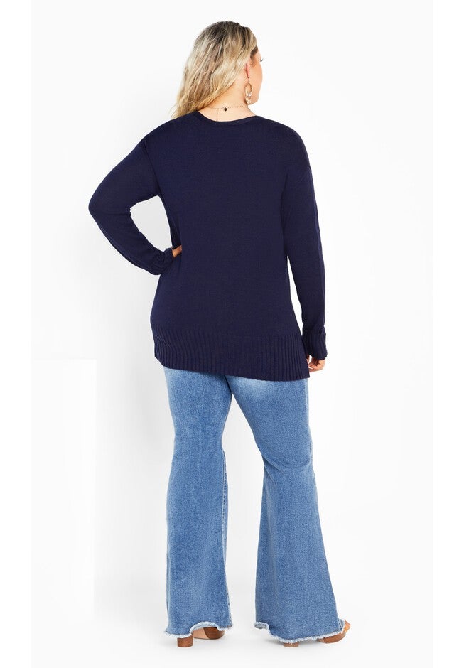 Clare V Neck Sweater, INDIGO, alternate image number null