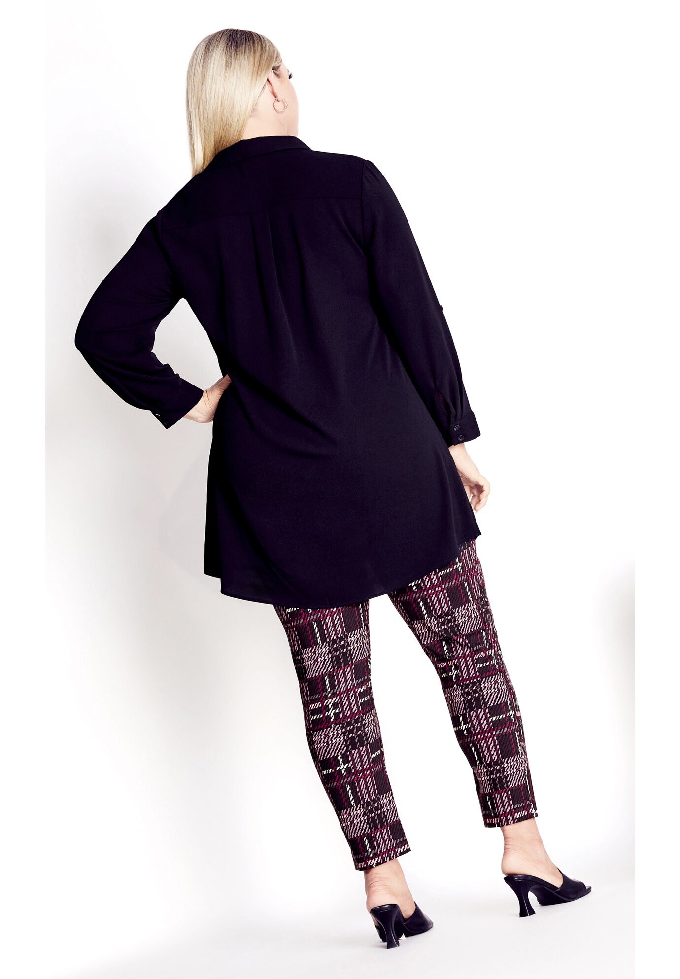 Jemma Check Pant, PLUM, alternate image number 2