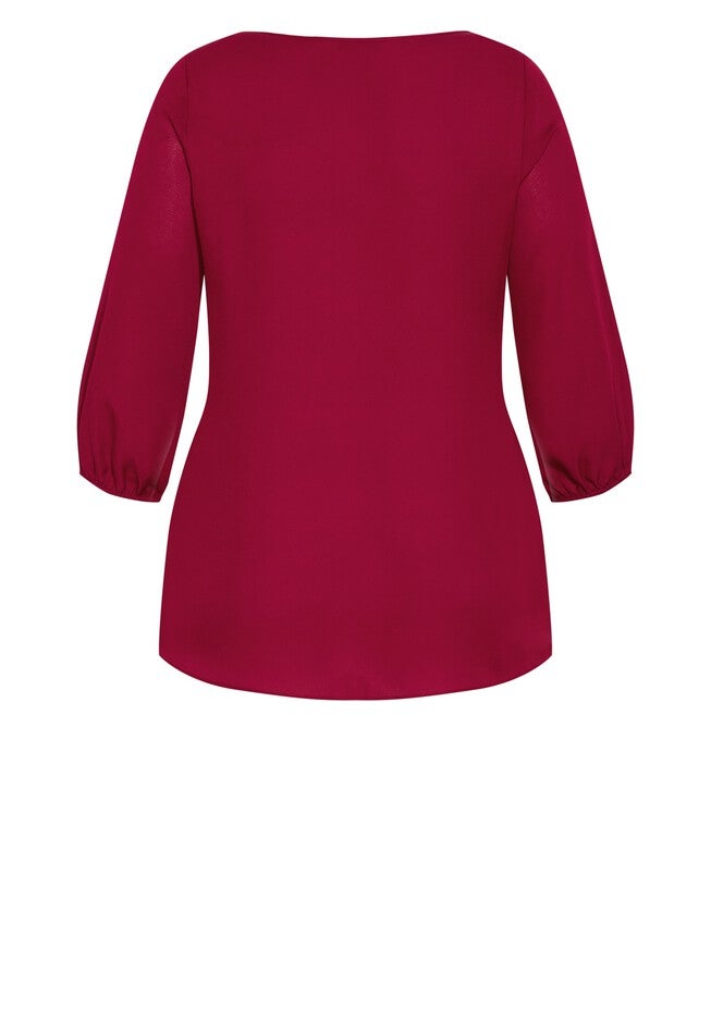Sexy Fling Elbow Sleeve Top - ruby, RED, alternate image number null