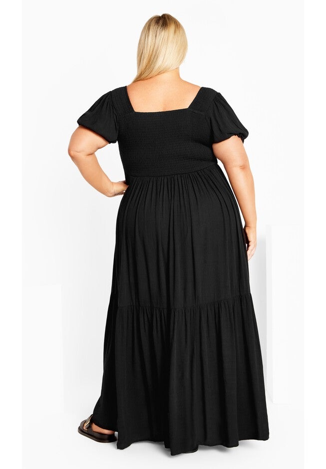Sophia Plain Maxi Dress, BLACK, on-hover image number 1
