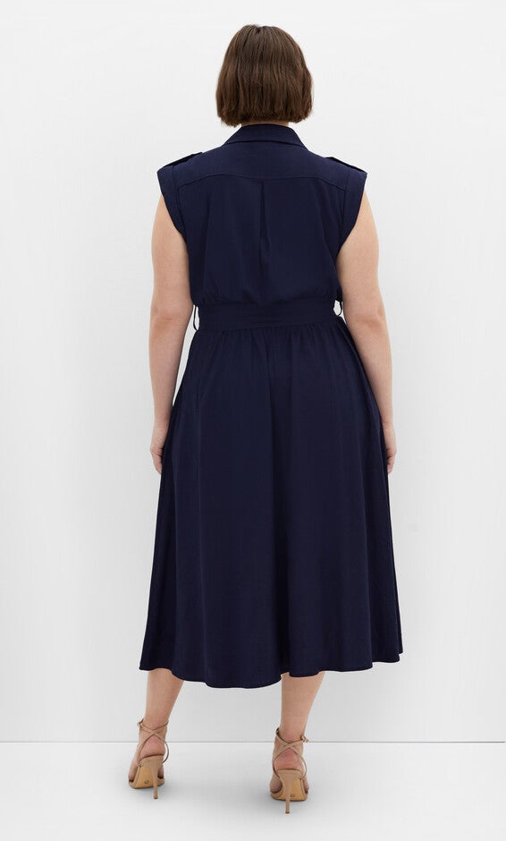 Utility Midi Dress - navy, BLUE, alternate image number null
