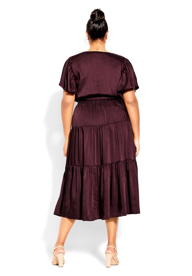 Tiered Sweetness Maxi Dress - oxblood, BROWN, alternate image number 4